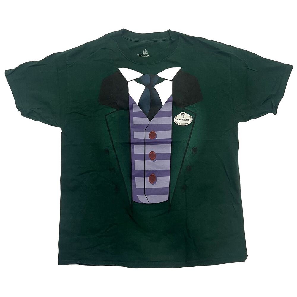 Disney Parks Shirt Adult L Green Haunted Mansion Ghost Host Uniform Disneyland
